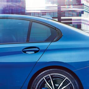 BMW 3 Series Sedan, Hofmeister-Kink Lateral detail view of the rear window with Hofmeister kink