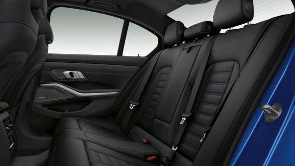 BMW 3 Series Sedan, seat heating Lateral close-up of the rear seat row with seat heating front and rear.