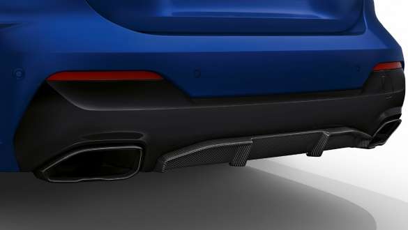 M Aerodynamic package rear BMW M440i xDrive Convertible G23 2020 BMW M440i xDrive Convertible BMW Individual Frozen Portimao Blue metallic G23 2020 closeup rear M Aerodynamic package
