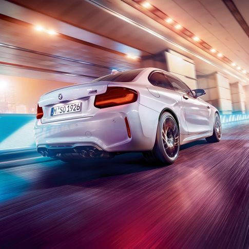 Rear design BMW M2 Competition F87 Rear design BMW M2 Competition F87 2018 Hockenheim Silver metallic three-quarter rear view