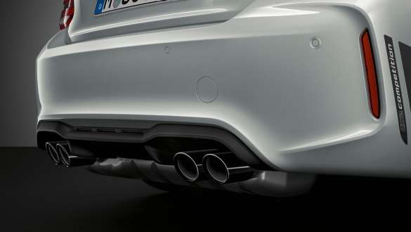 Exhaust tail pipes BMW M2 Competition Exhaust tail pipes BMW M2 Competition F87 2018 Hockenheim Silver metallic detail view