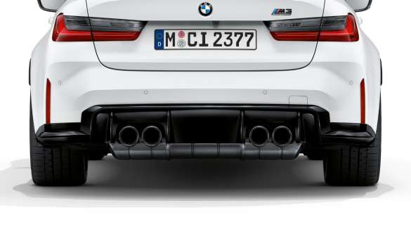 M Sport exhaust system BMW M3 Competition Sedan G80 2020 M Sport exhaust system rear view