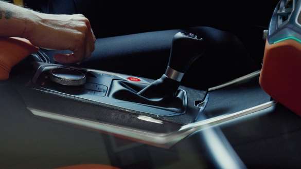 Manual M transmission and rear-wheel drive BMW M3 Sedan G80 2020 BMW M3 Sedan G80 2020 Manual 6-speed M transmission and rear-wheel drive close-up gear lever
