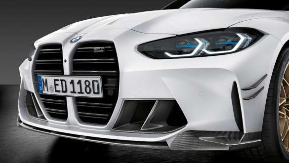 M Performance front splitter, carbon fibre BMW M3 Sedan G80 2020 BMW M3 Sedan G80 2020 M Performance front splitter, carbon fibre close-up