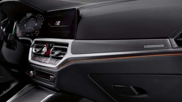 M Performance interior trims carbon fibre BMW M4 Competition Cabriolet with M xDrive G83 2021 BMW M4 Competition Cabriolet with M xDrive G83 2021 M Performance interior trims carbon fibre close-up
