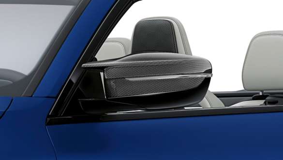 M Carbon exterior package BMW M4 Competition Cabriolet with M xDrive G83 2021 BMW M4 Cabriolet Competition with M xDrive G83 2021 BMW Individual Frozen Portimao Blue metallic M Carbon exterior package M exterior mirror caps