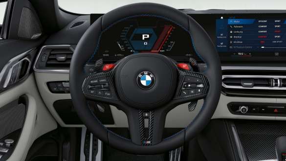 M Carbon steering wheel BMW M4 Competition Cabriolet with M xDrive G83 2021 BMW M4 Cabriolet interior Competition G83 2021 interior M Carbon steering wheel cockpit