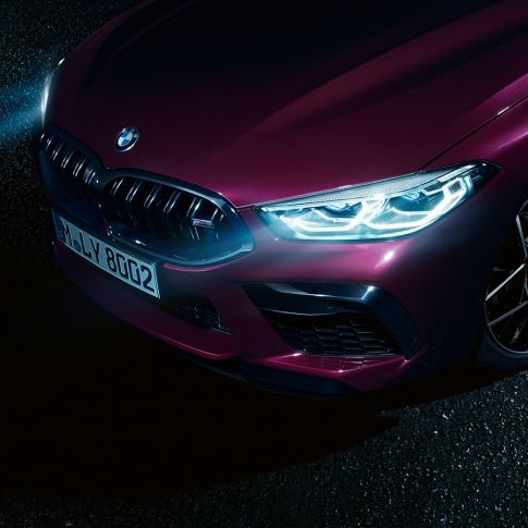 BMW M8 Competition Gran Coupé front close-up BMW M8 Competition Gran Coupé with BMW Laserlight