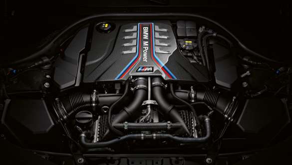 M TwinPower Turbo 8-cylinder petrol engine the newBMW M8 Competition Gran Coupé F93 LCI 2022 The new BMW M8 Competition Gran Coupé F93 LCI Facelift 2022 M TwinPower Turbo 8-cylinder petrol engine close-up