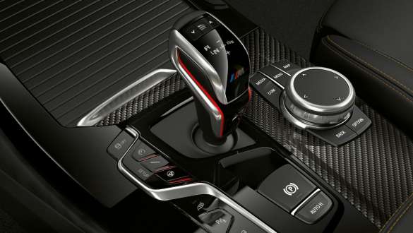 BMW X3 M Competition, M gear lever. BMW X3 M Competition, interior, M gear lever.