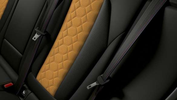 BMW X3 M Competition, M seat belts. BMW X3 M Competition, interior, M seat belts.