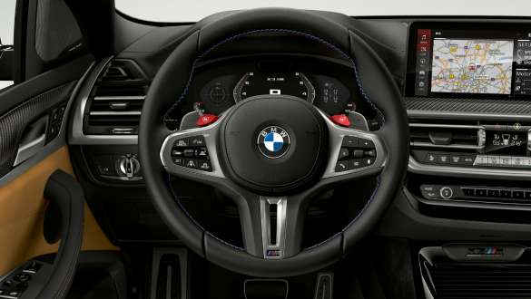 M Leather steering wheel BMW X3 M Competition F97 LCI Facelift 2021 BMW X3 M Competition F97 LCI Facelift 2021 M Leather steering wheel cockpit