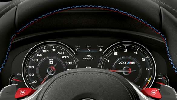 BMW X4 M Competition, M specific instrument cluster. BMW X4 M Competition, interior, cockpit, M specific instrument cluster.