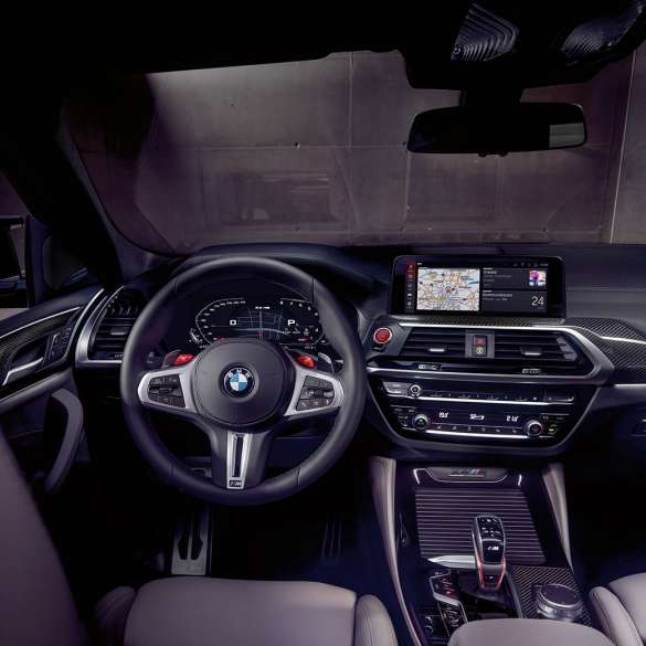BMW X4 M Competition, exclusive cockpit. BMW X4 M Competition, interior, exclusive cockpit with M Sport seats and M leather steering wheel.