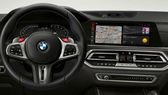 M specific instrument cluster in the BMW X6 M Competition SUV M specific instrument cluster BMW X6 M Competition F96 2020 SUV cockpit