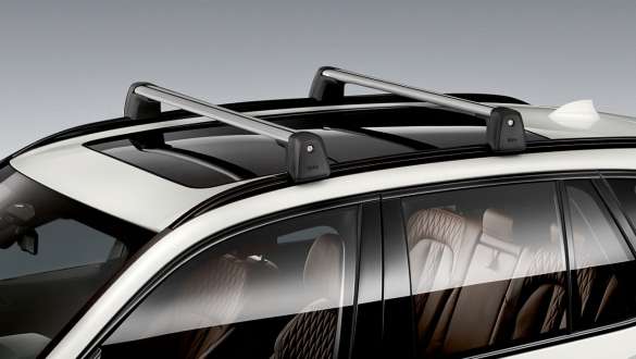 BMW Roof Rack system BMW Roof rack system on roof of a white BMW