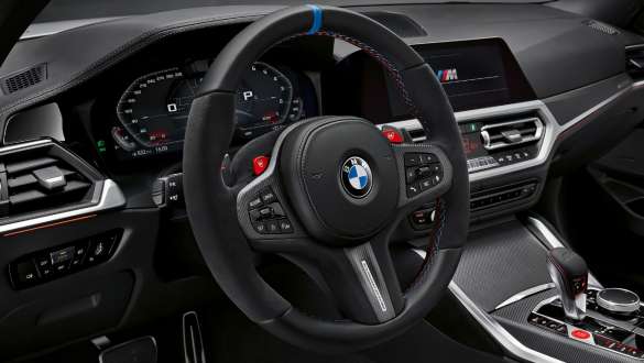 Volant Pro M Performance BMW M4 Coupé G82 2020 BMW M4 Coupé vG82 2020 volant Pro M Performance habitacle vue en gros plan