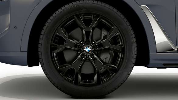 Jantes BMW 21" en alliage léger à rayons en Y 752 Jet Black BMW X7 G07 LCI Vue en gros plan Jantes BMW 21" en alliage léger à rayons en Y 752 Jet Black BMW X7 G07 LCI Vue en gros plan