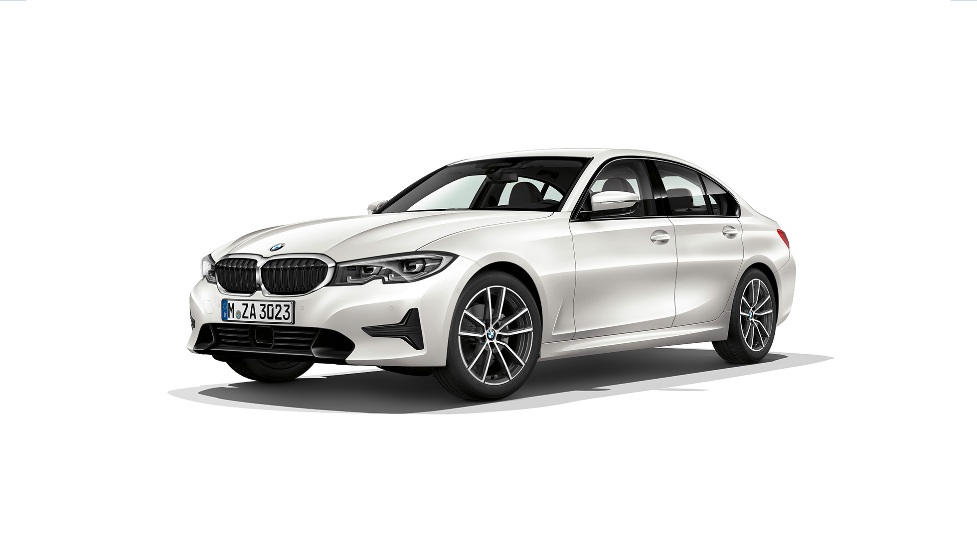 BMW Série 3 Berline, Sport Line Vue de profil à l’arrêt de la BMW Série 3 Berline en Sport Line.