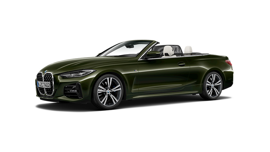 BMW Série 4 Cabrio G23 vue de trois quarts de profil BMW Série 4 Cabrio G23 vue de trois quarts de profil