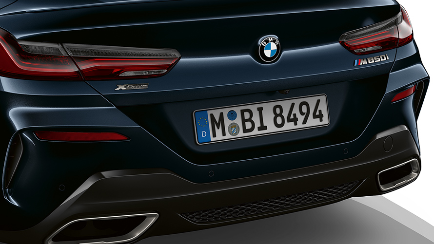 Rear view of the BMW M850i xDrive.