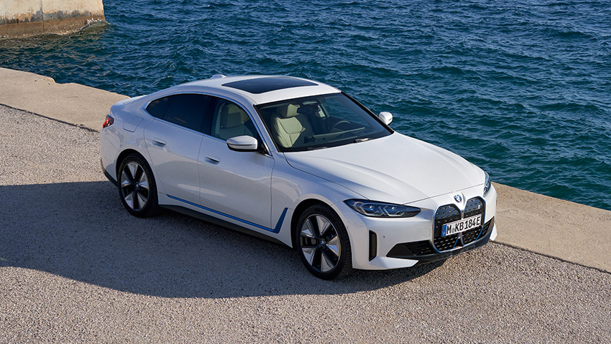 The first-ever BMW i4 The first-ever BMW i4 by the water