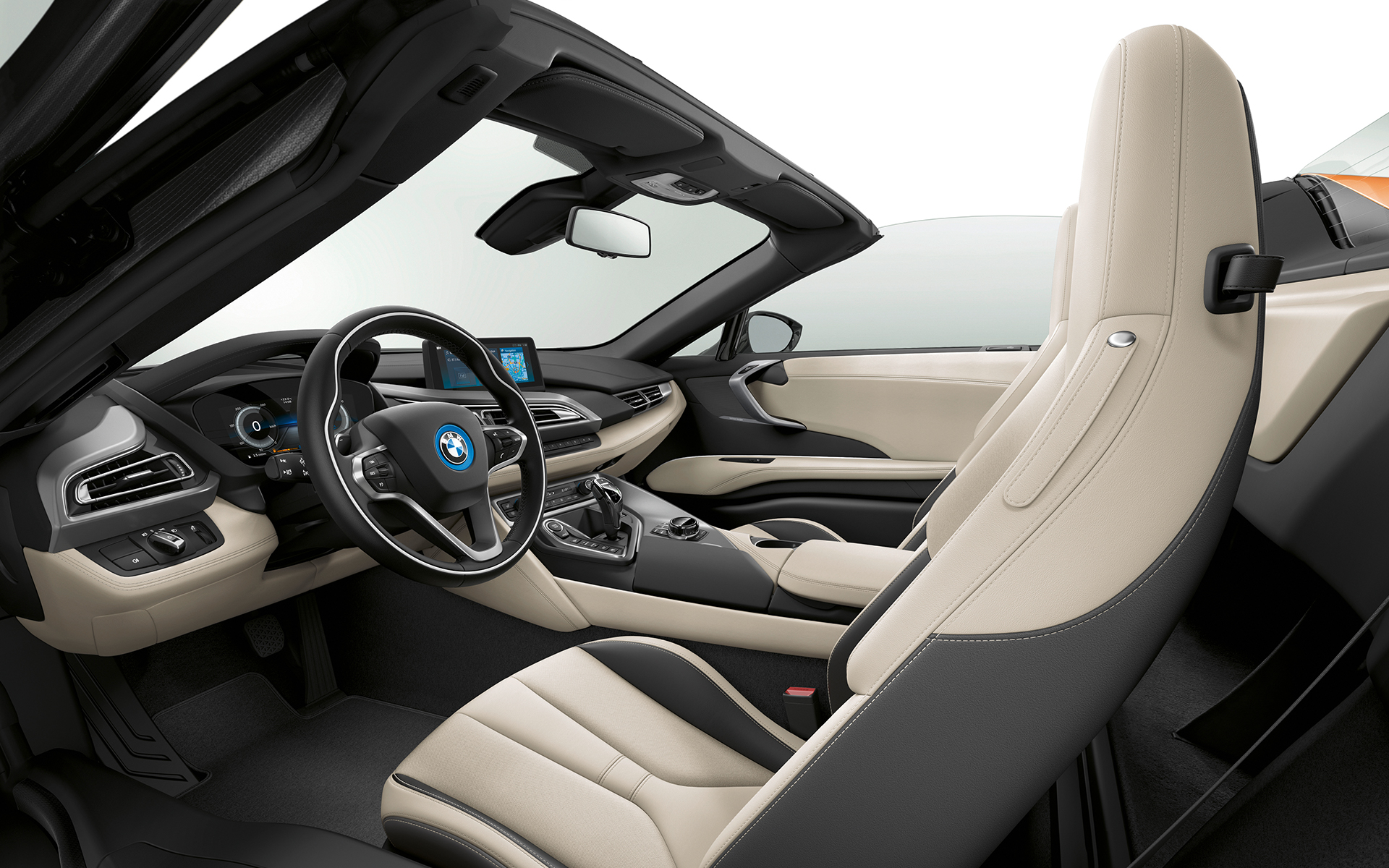 Volant et sièges - BMW i8 Roadster - Vue intérieure Volant et sièges - BMW i8 Roadster - Vue intérieure