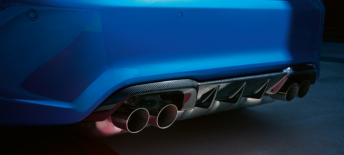 Rear diffusor BMW M2 CS Rear diffusor BMW M2 CS F87 Misano Blue metallic detail view