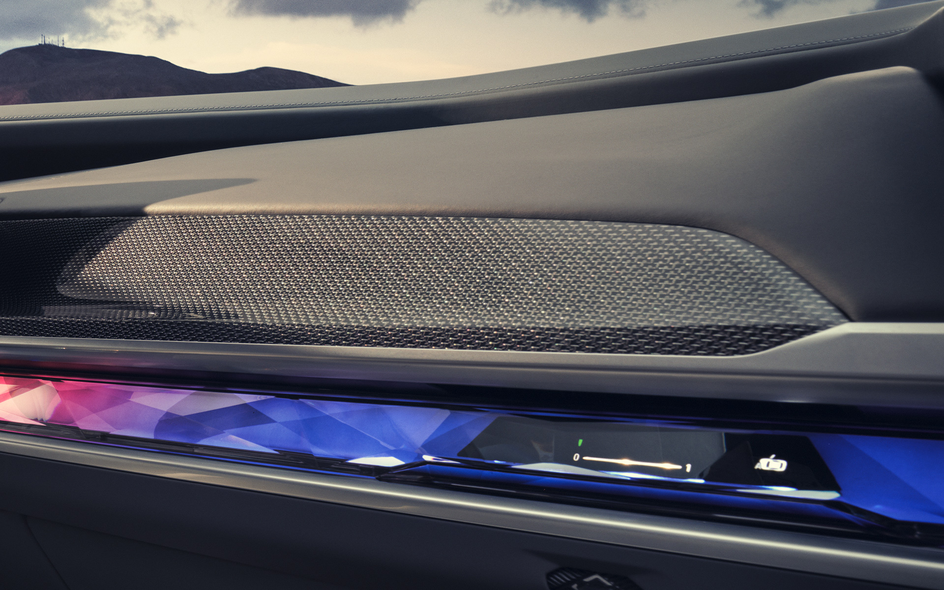 Carbon Fibre M interior trim BMW M760e xDrive Sedan G70 Carbon Fibre M interior trim BMW M760e xDrive Sedan G70 close-up