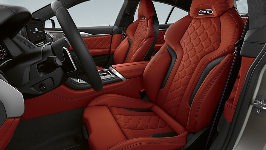 The new BMW M8 Gran Coupé F93 LCI Facelift 2022 interior M sport seats