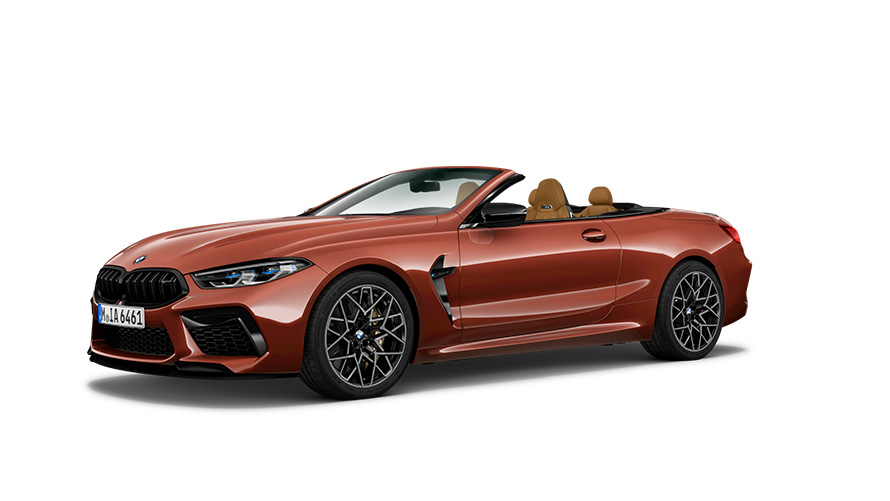 BMW M Series BMW M8 Convertible F91 three-quarter side view BMW M Series BMW M8 Convertible F91 three-quarter side view