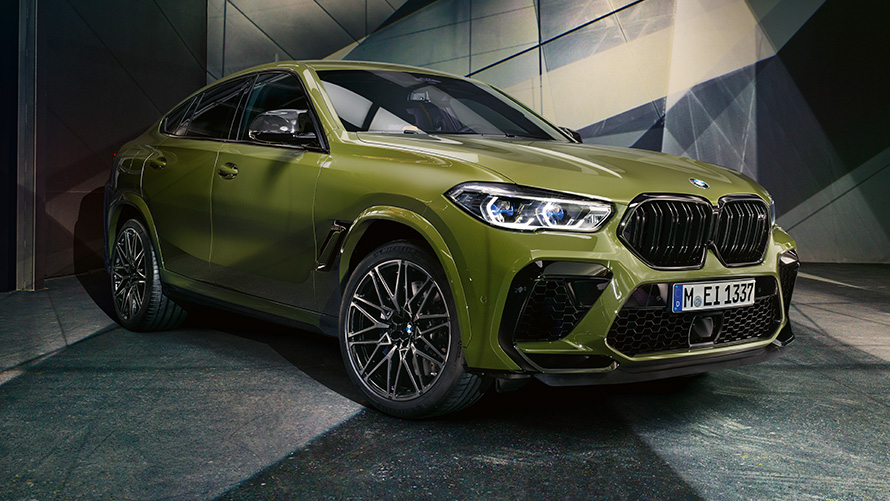 BMW Financial Services for BMW X6 M Competition F96 2020 BMW Financial Services for BMW X6 M Competition F96 2020 SUV three-quarter front view standing