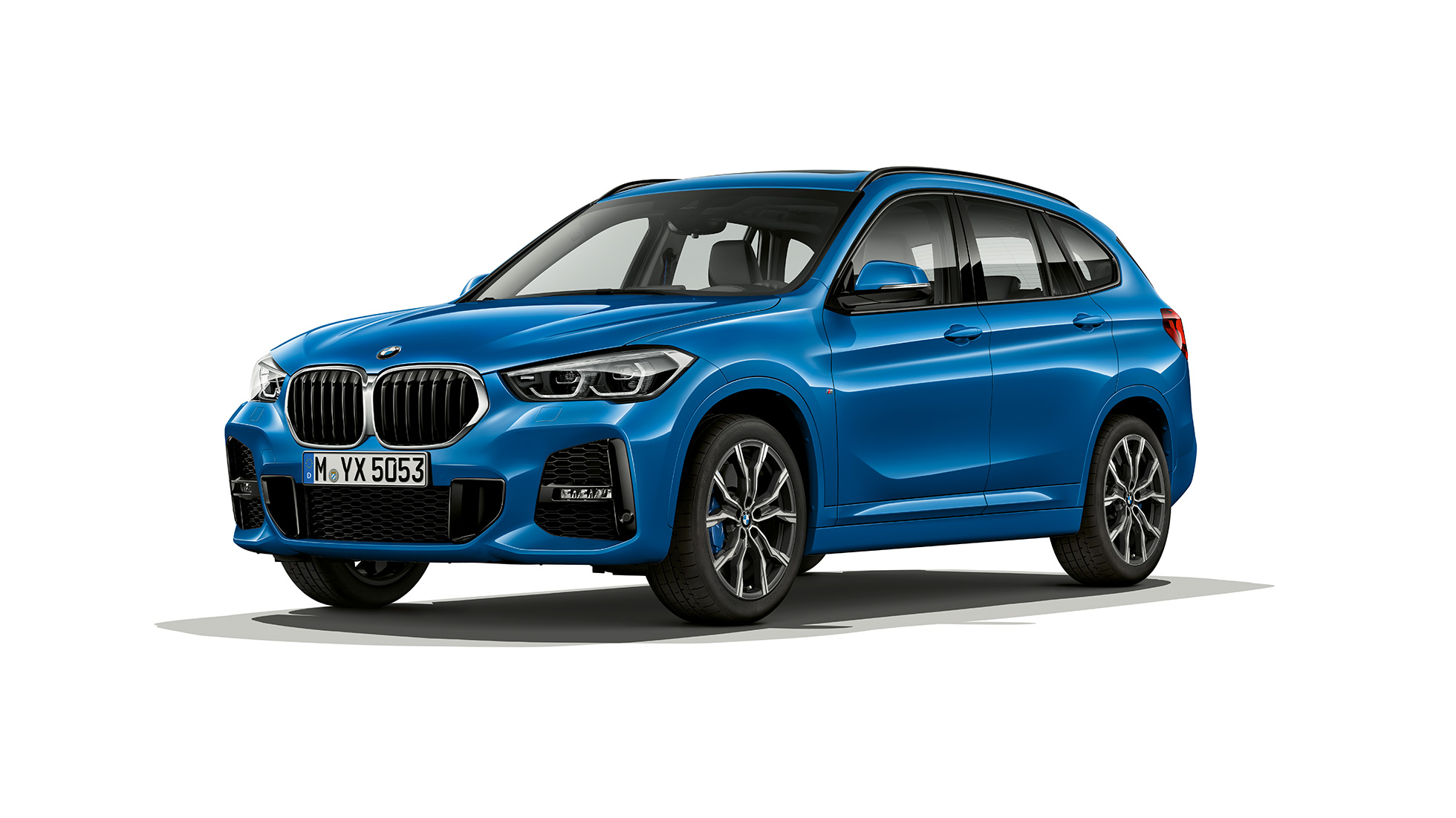 BMW X1, Model M Sport, three-quarter front view. BMW X1, Model M Sport, three-quarter front view studio shot.