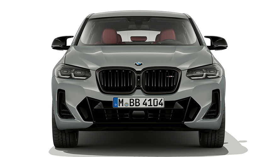 BMW X4 SUV G02 Brooklyn Grau design avant 2021 BMW X4 SUV G02 Brooklyn Grau vue en gros plan design avant 2021