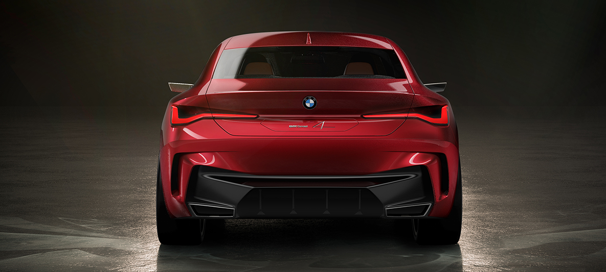 BMW Concept 4 rear view BMW Concept 4 Forbidden Red exterior design rear view