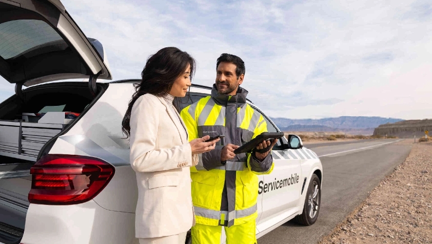 BMW roadside assistance in progress