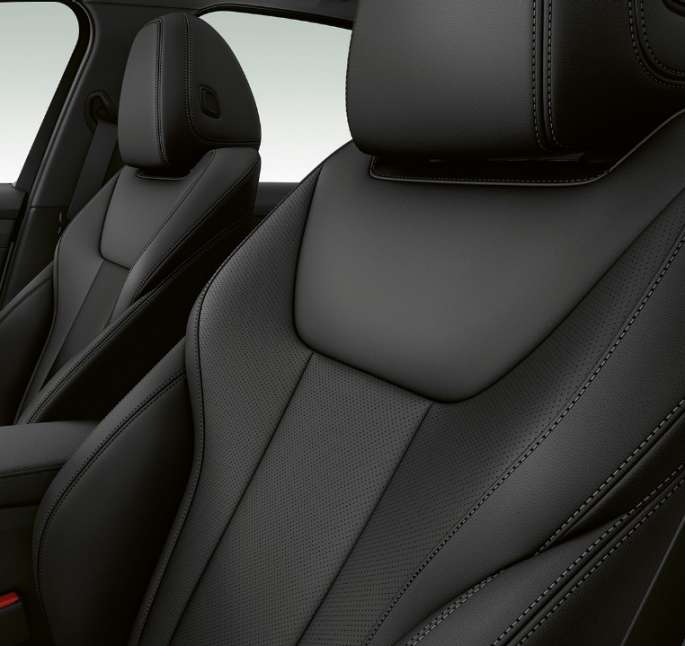 Side close-up of the front seats of the BMW 3 Series Sedan with Sport Line features.