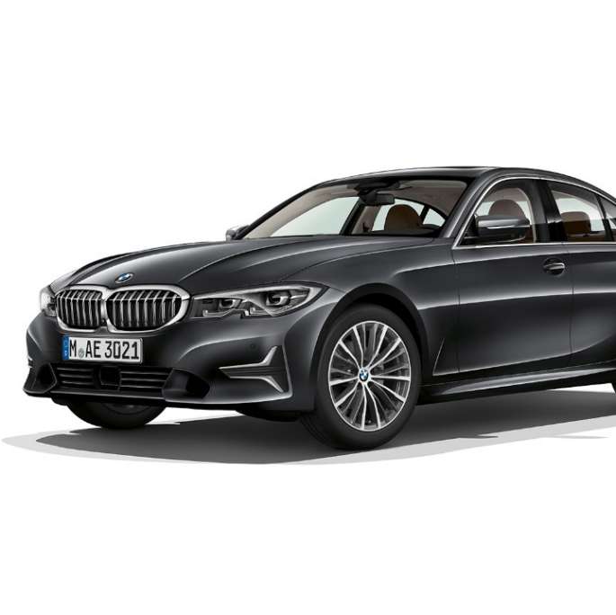 Side still shot of BMW 3 Series Sedan as Model Luxury Line.