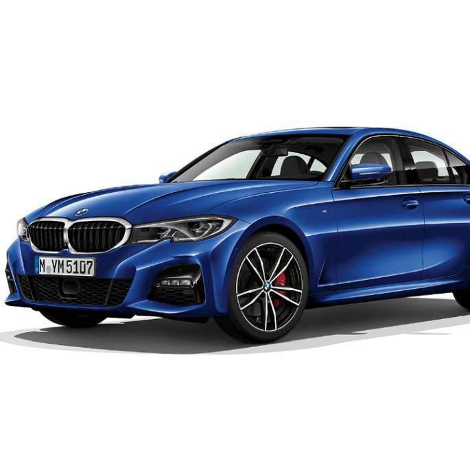 Side still shot of BMW 3 Series Sedan with M Sport package.