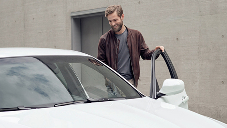 Man entering BMW